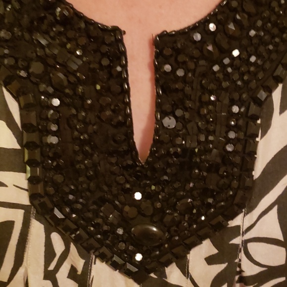 Sandy Starkman Black White Elegant Blouse Large - Picture 2 of 8